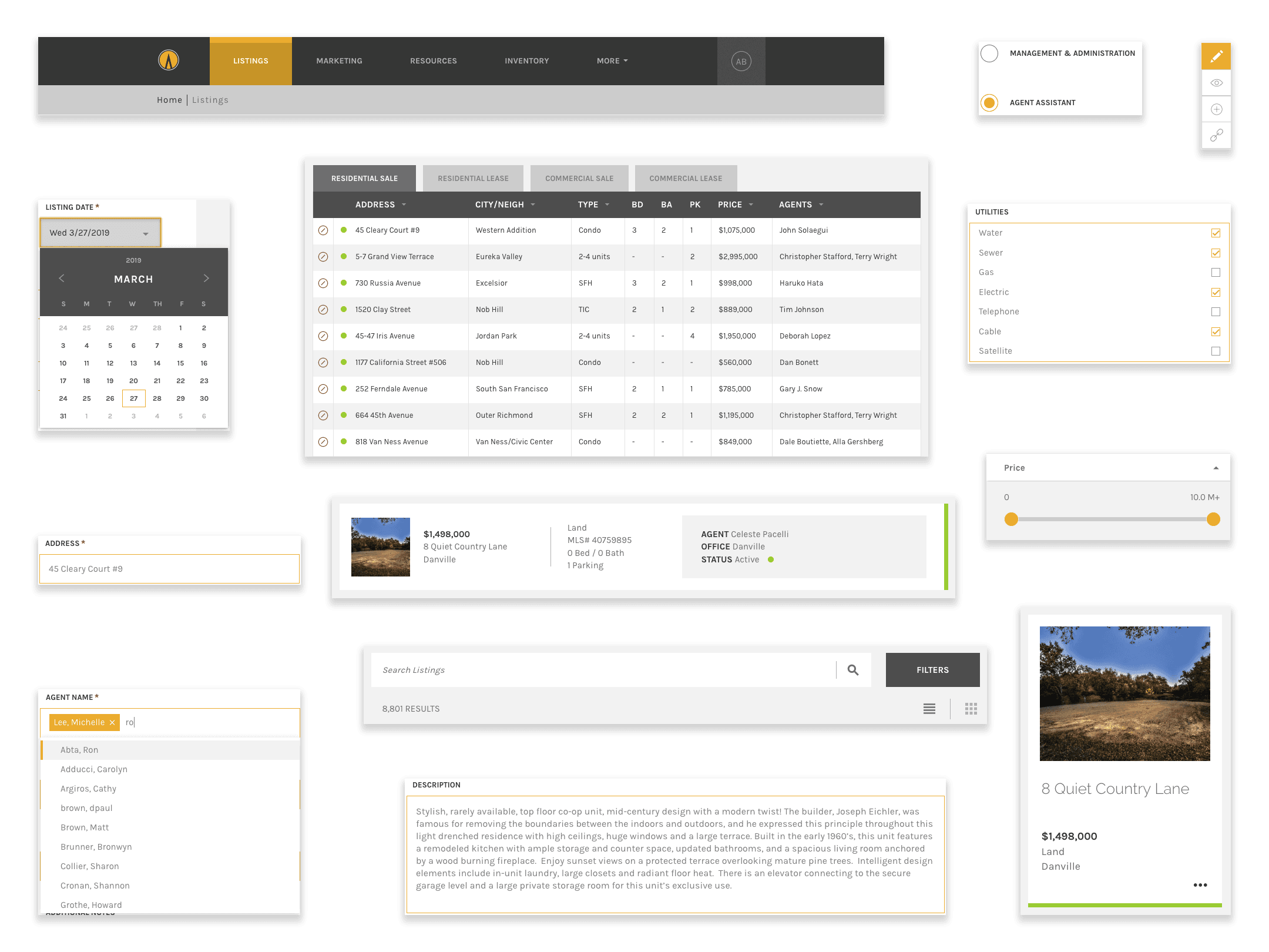 DASH component screenshots