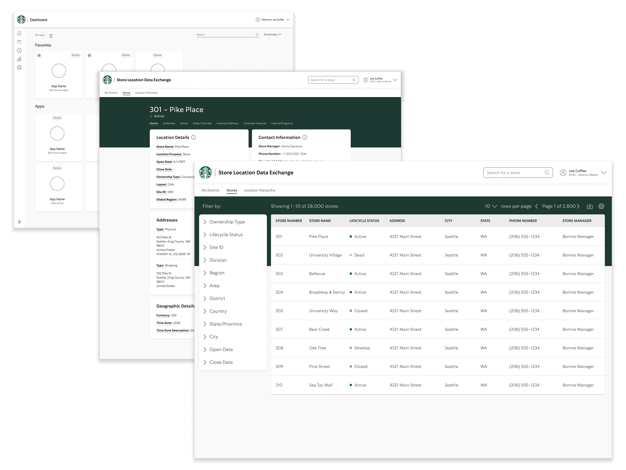 Starbucks component app screenshots