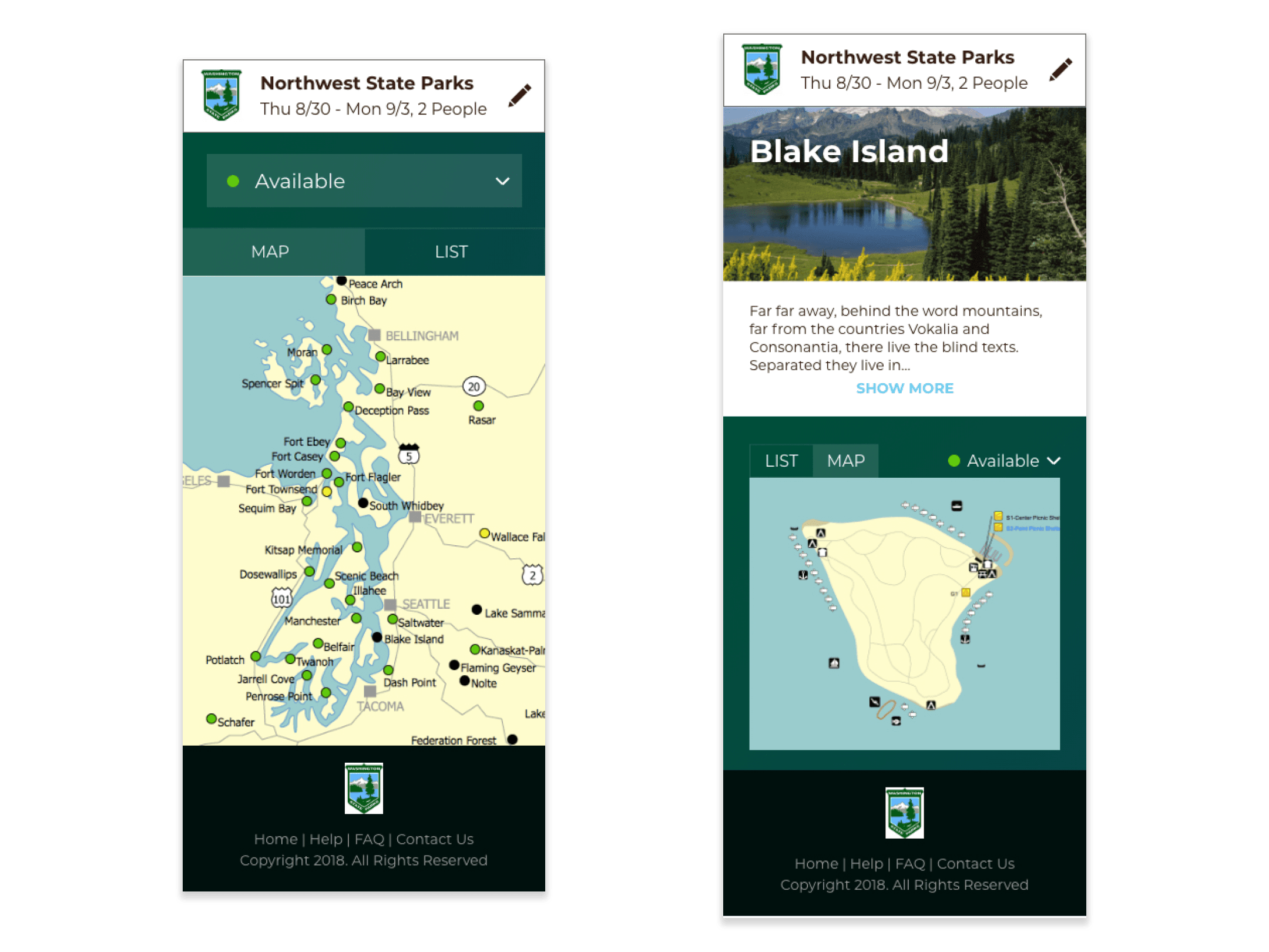 WA State Parks map screenshots